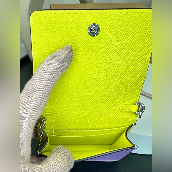 NEW! Coach Colorblock Leather Mini Wallet On a Chain - Picture 16 of 17